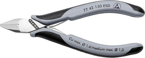 KNIPEX Tools 77 42 130 ESD Electronics Diagonal Cutters, ESD Handles, 5-1/4"