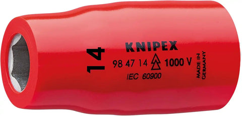 KNIPEX 98 99 11 S6 10 Piece 1,000V Insulated Socket Set 1/2 Metric Drive