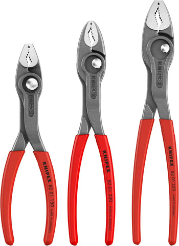KNIPEX Tools 00 20 06 US4 3 Pc TwinGrip Pliers Set, Plastic Dipped (6", 8", 10") | bike-hand-tools