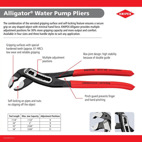 KNIPEX - 88 02 180 Tools - Alligator Water Pump Pliers, Multi-Component (8802180)